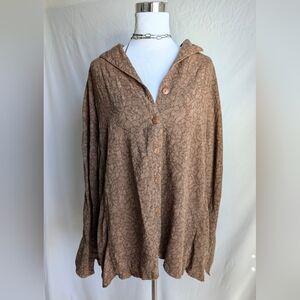 Vintage Textured Tencel Boho Button Down Shirt